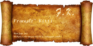 Franyó Kitti névjegykártya