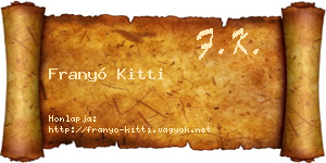 Franyó Kitti névjegykártya