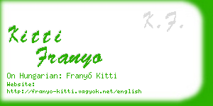 kitti franyo business card